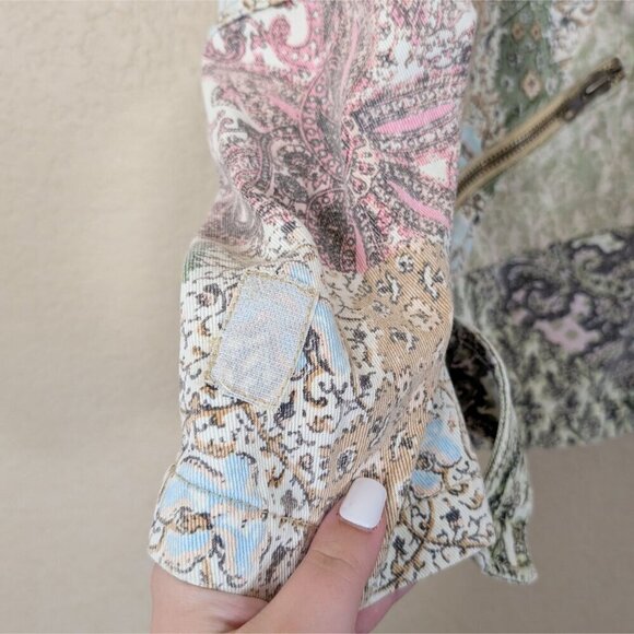 NWT Free People Nadia Moto Jacket Mixed Print ASO Devi Never Have I ever - Picture 10 of 14